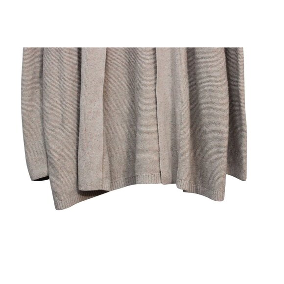 J Jill Cardigan Sweater Size XL Cotton Silk Knit Open Front Beige Minimalist - Picture 4 of 14